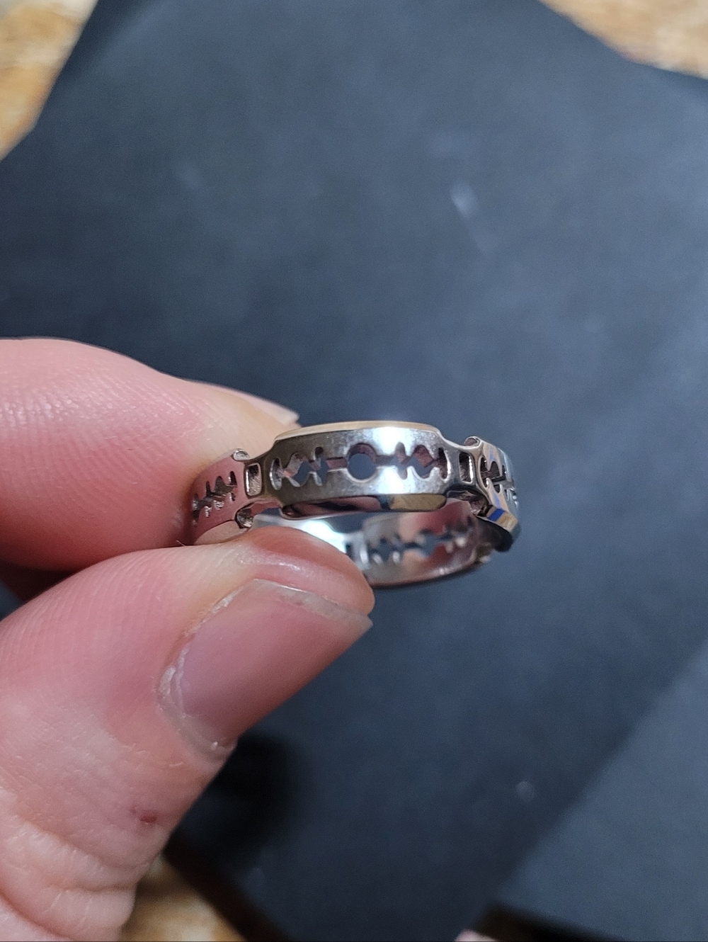 Razor Blade 316L Stainless Steel Ring Sz 8